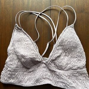 Victoria's Secret Pink women’s Textured Bralette greyish purple cross back XL